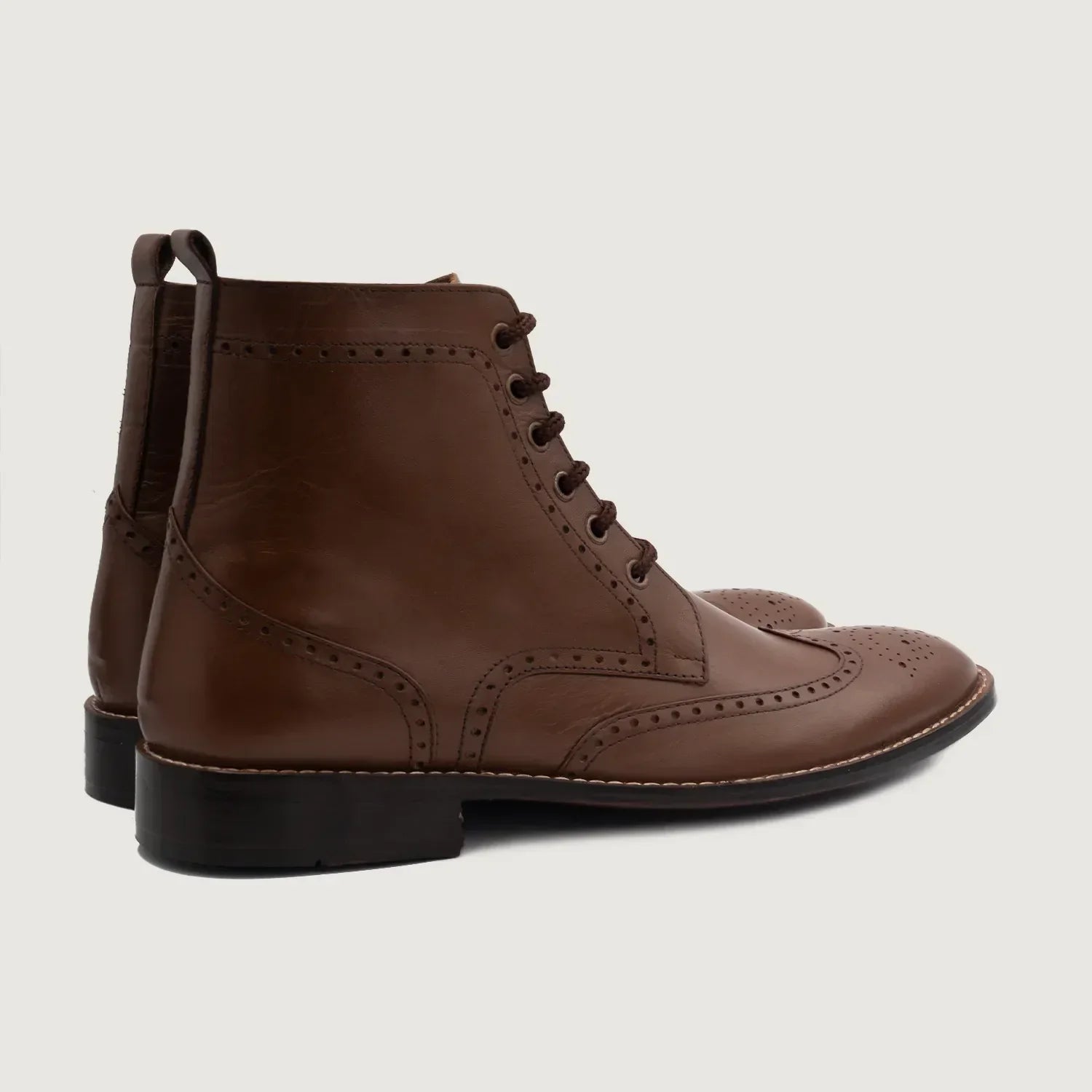 Duster Brogues Derby Brown Leather Boots