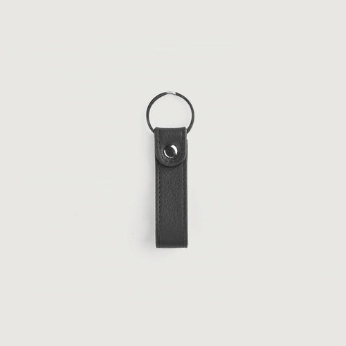 Adkins Black Leather Keychain