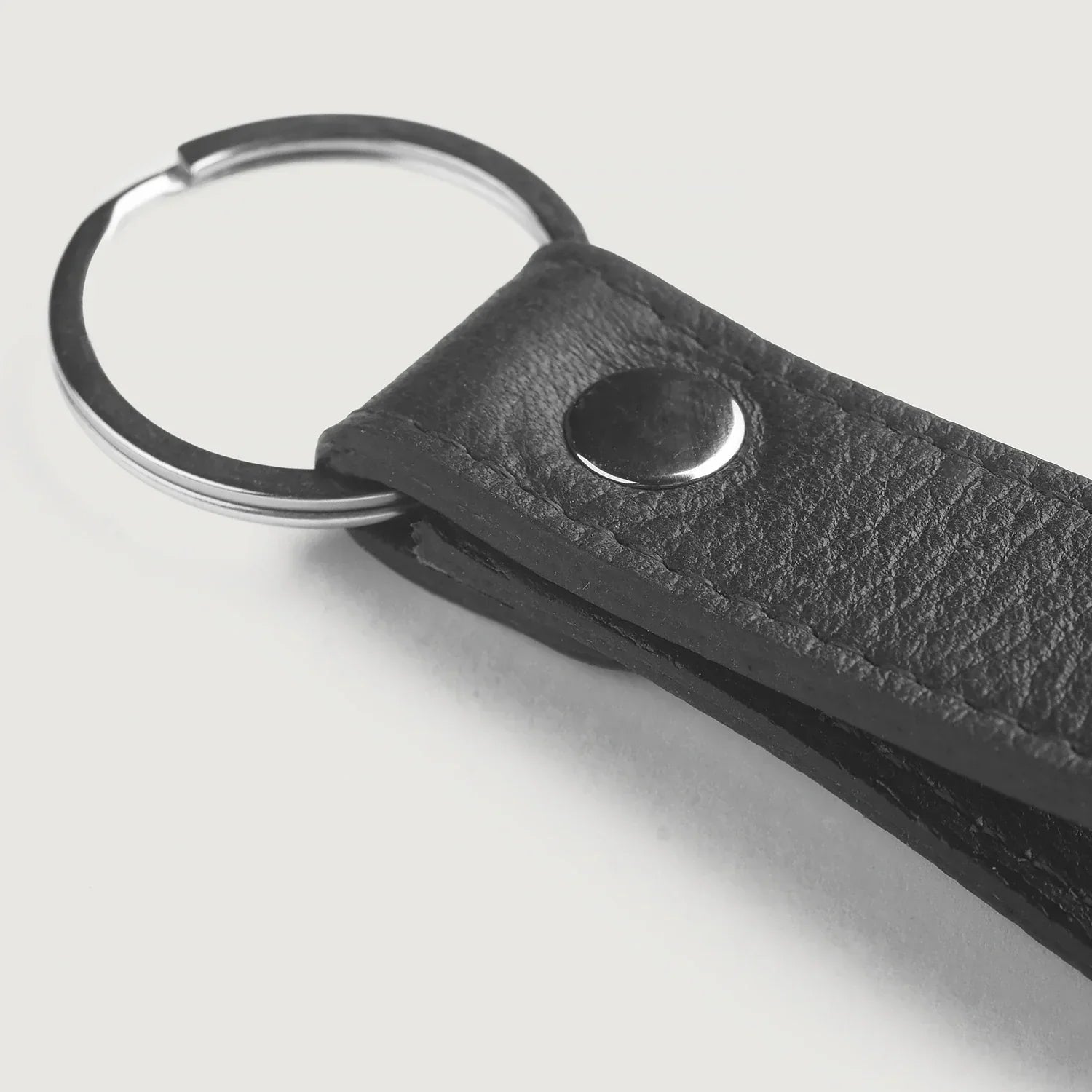 Adkins Black Leather Keychain