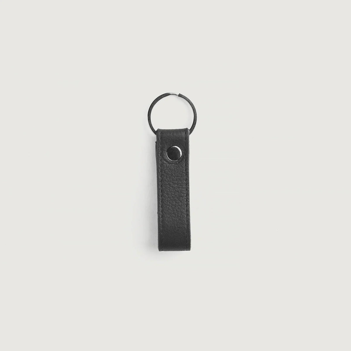Adkins Black Leather Keychain