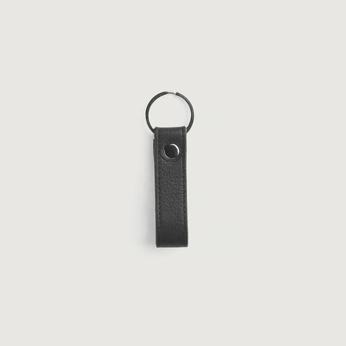Adkins Black Leather Keychain