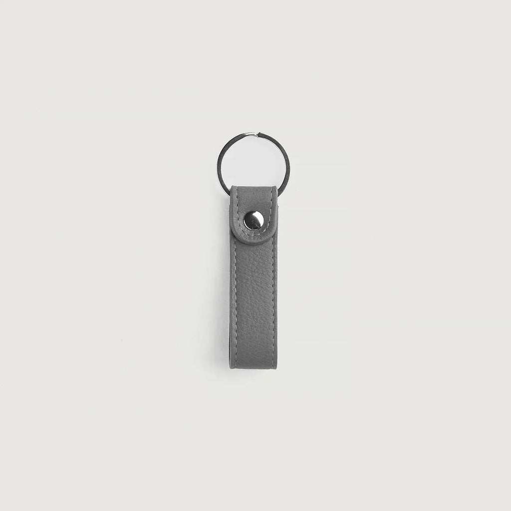 Adkins Grey Leather Keychain
