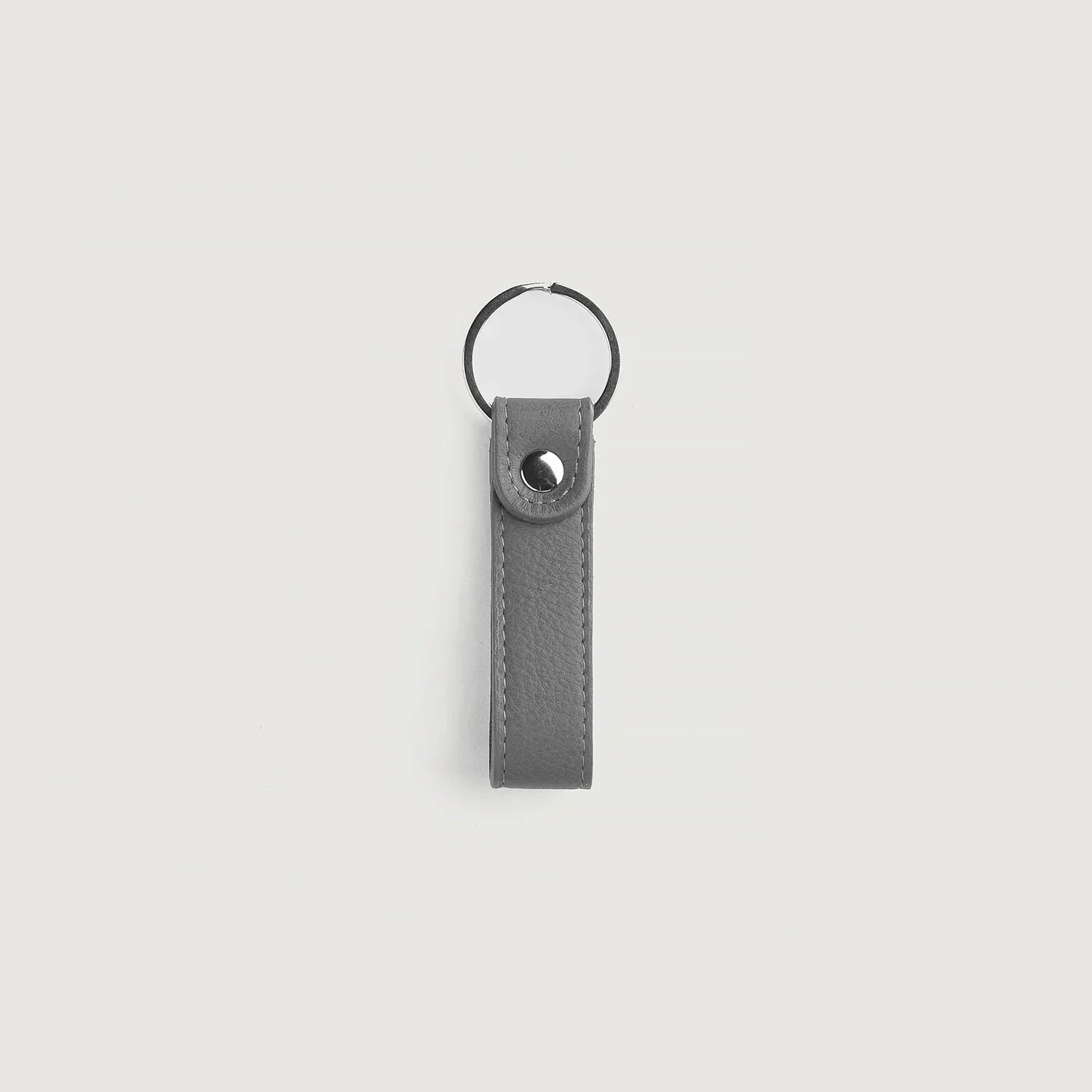 Adkins Grey Leather Keychain
