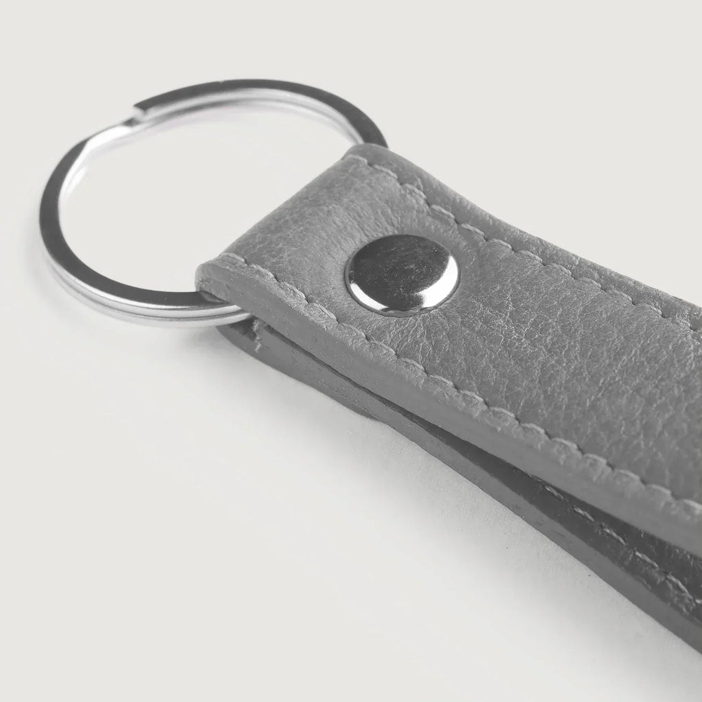 Adkins Grey Leather Keychain