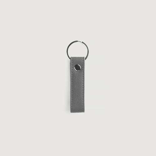 Adkins Grey Leather Keychain