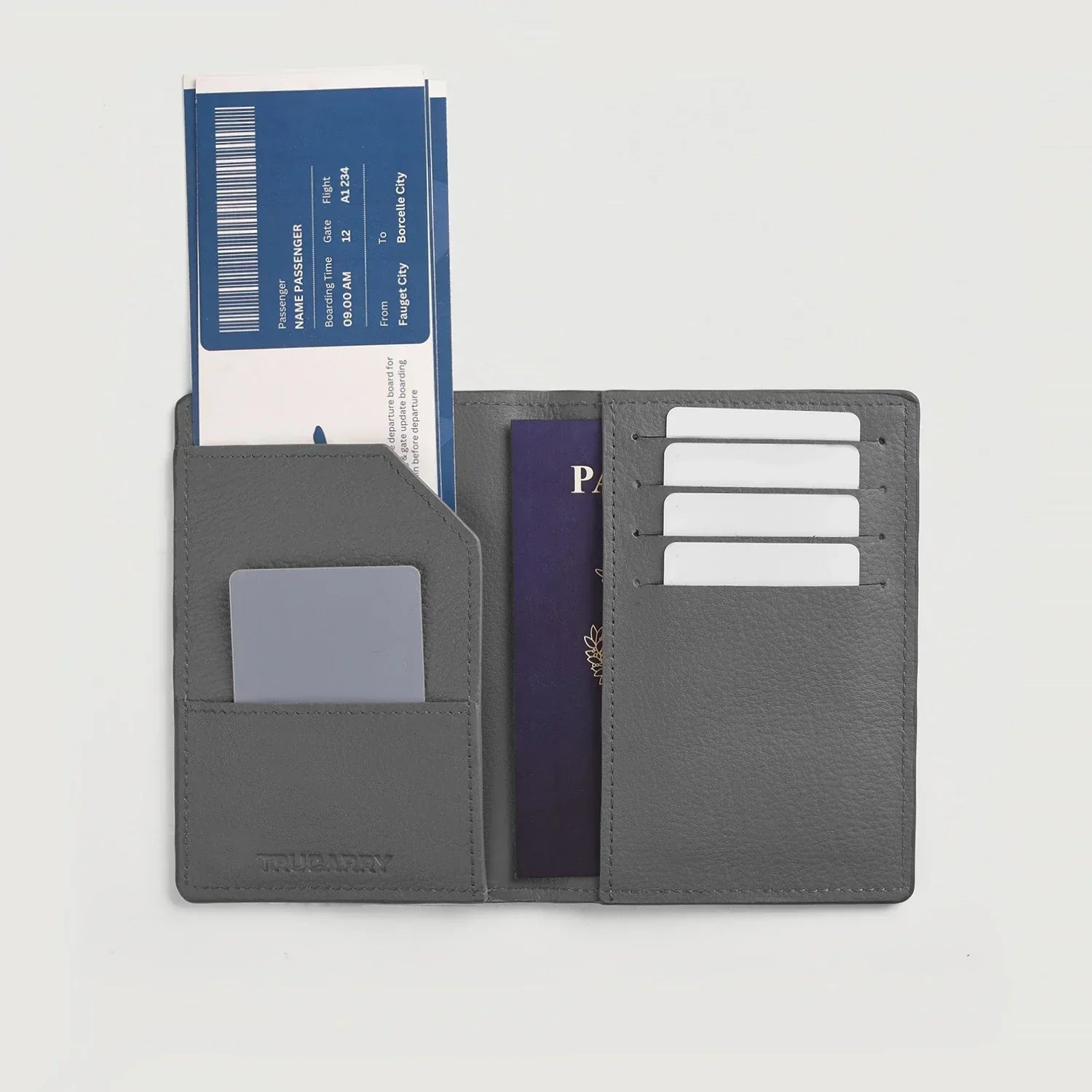 Bernardi Grey Leather Travel Wallet
