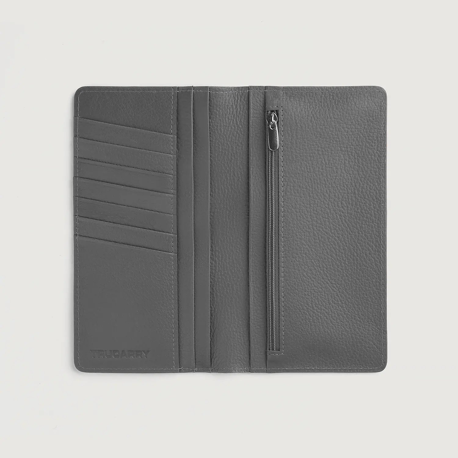 Cameron Grey Leather Long Wallet