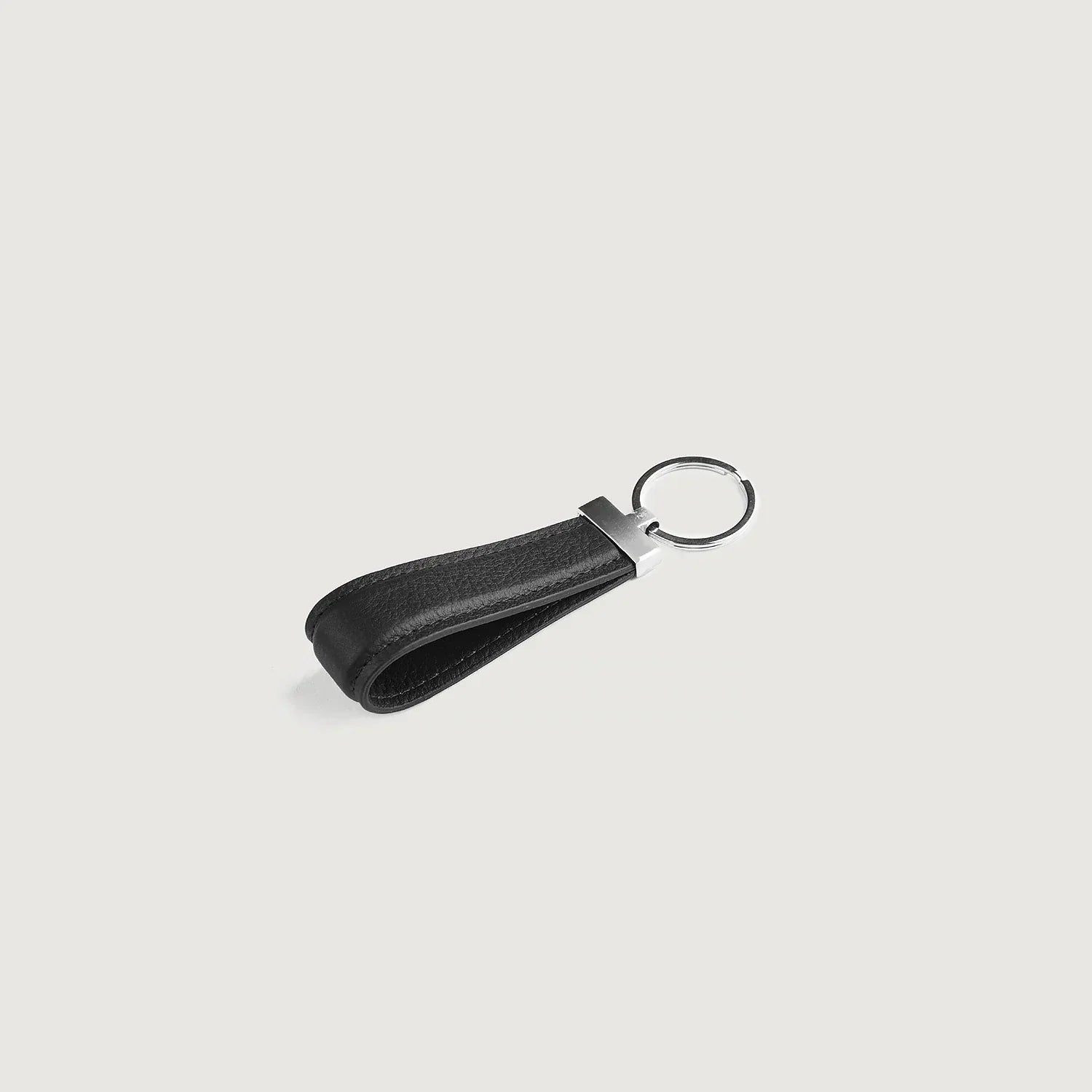 Elroy Black Leather Keychain