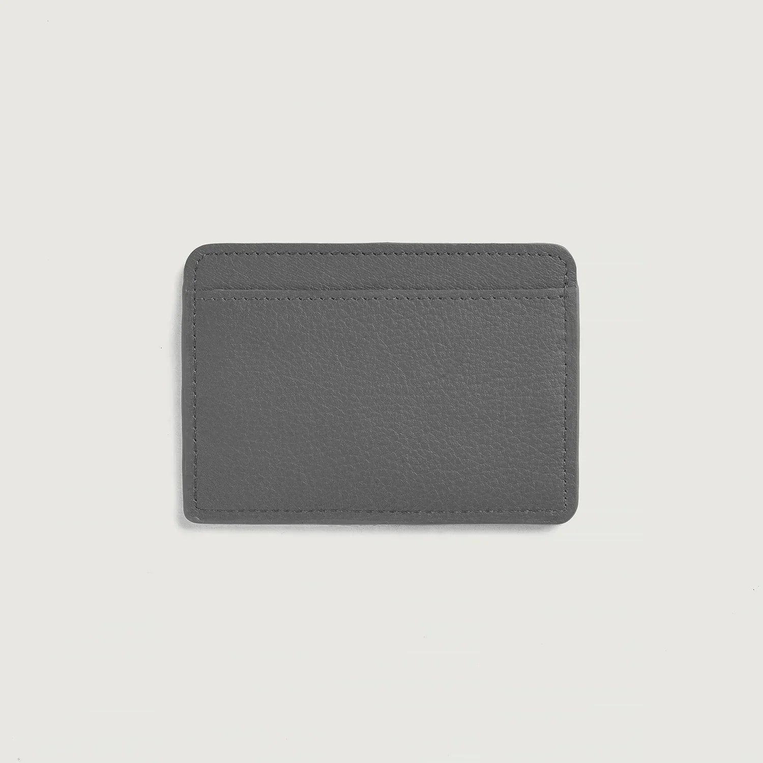 Karl Grey Leather Card Holder