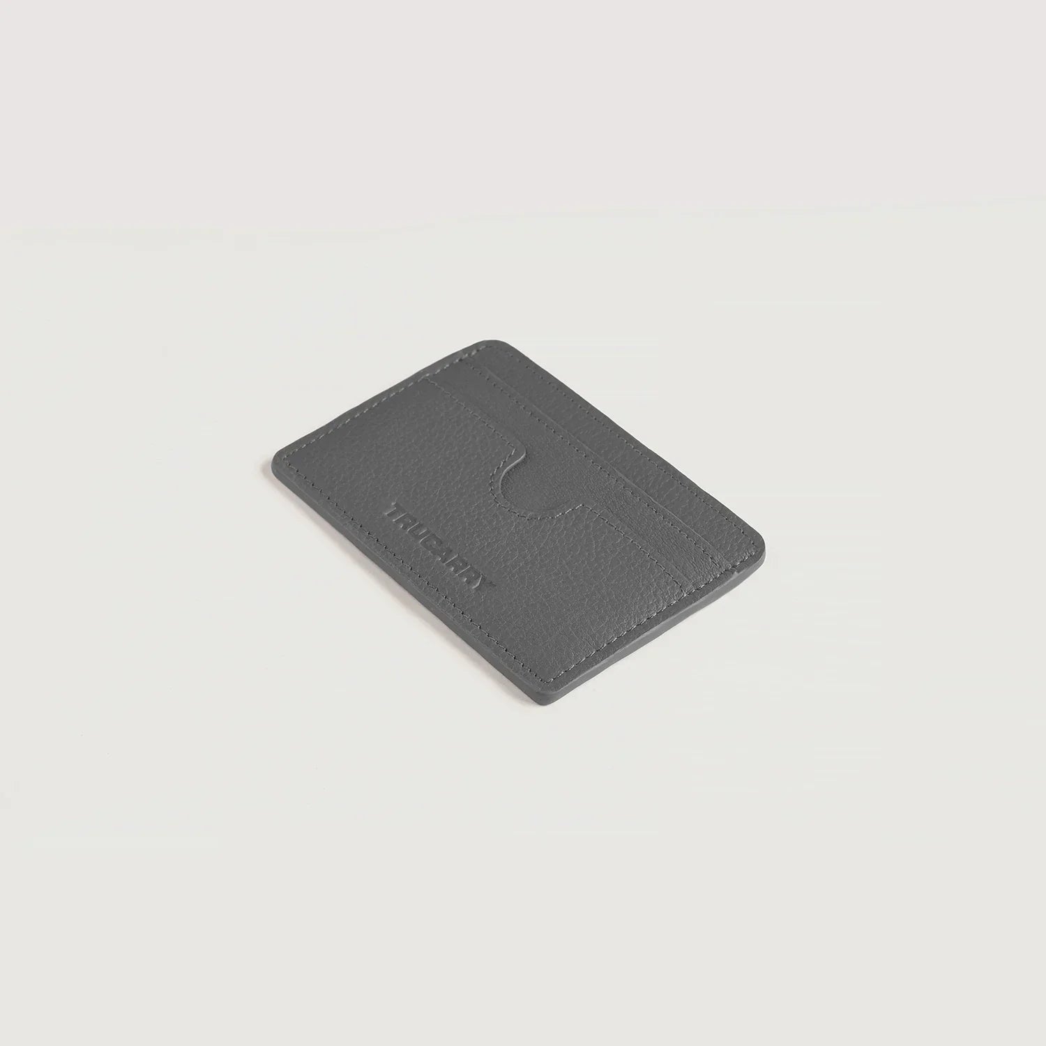 Karl Grey Leather Card Holder