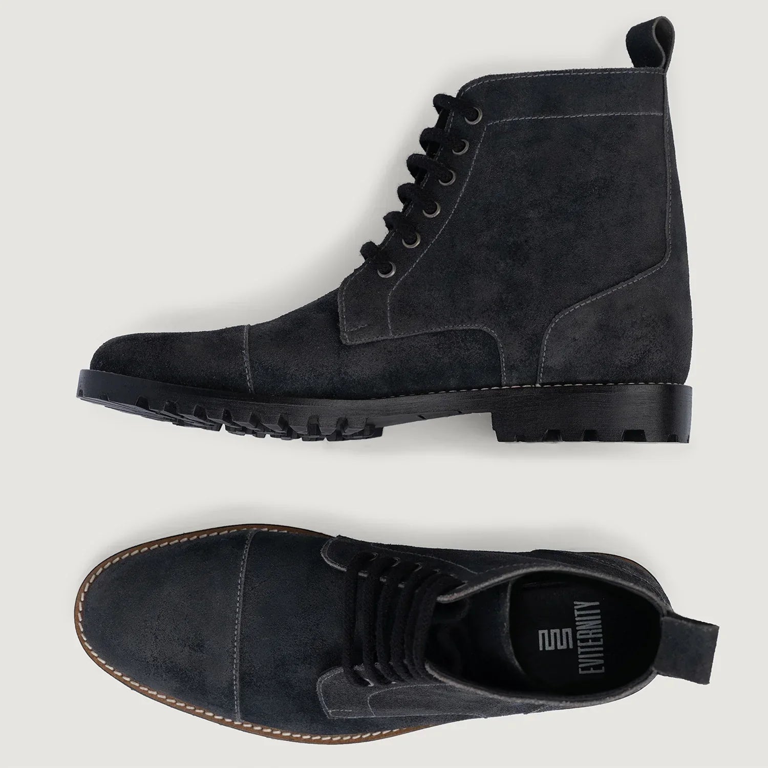 Knight Derby Grey Suede Leather Boots - TerraGrip