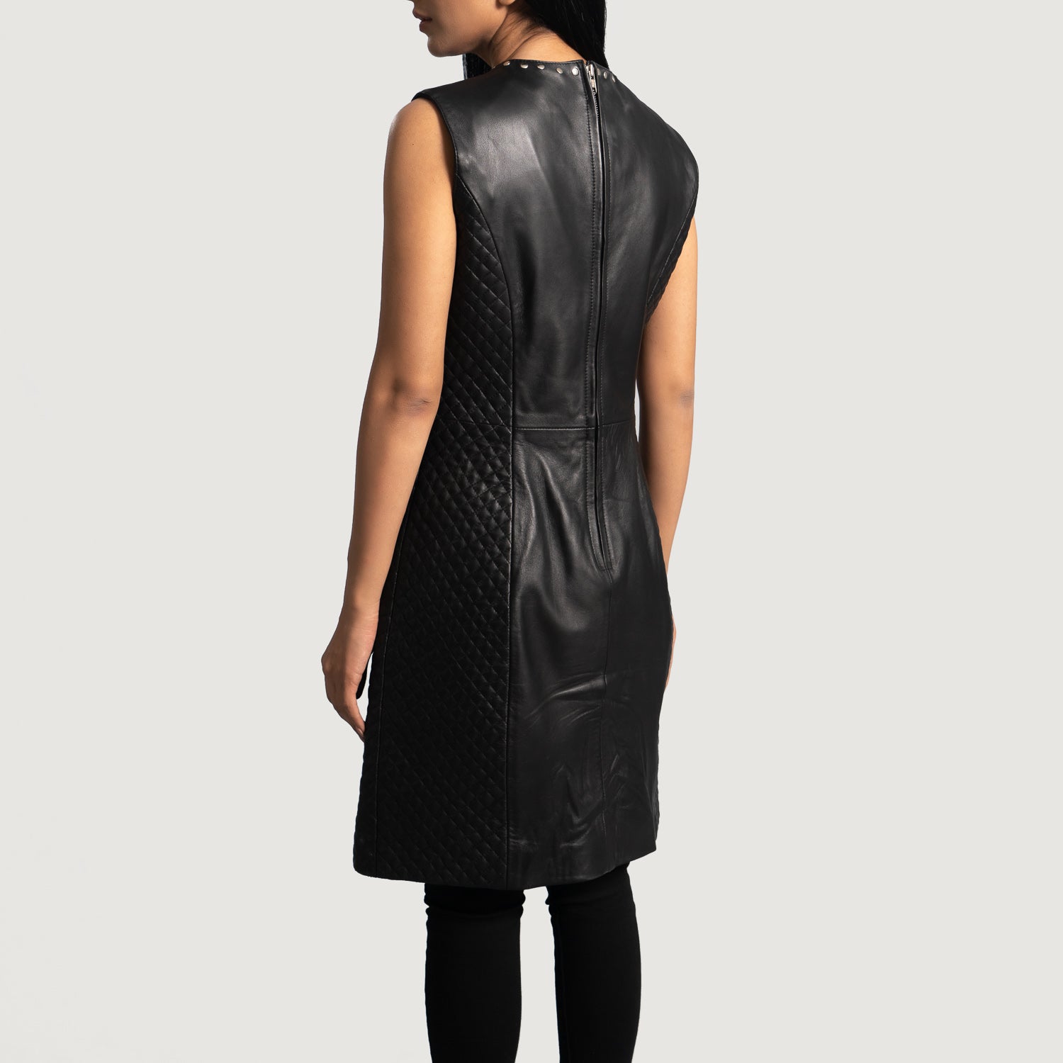 Luxe Black Leather Dress