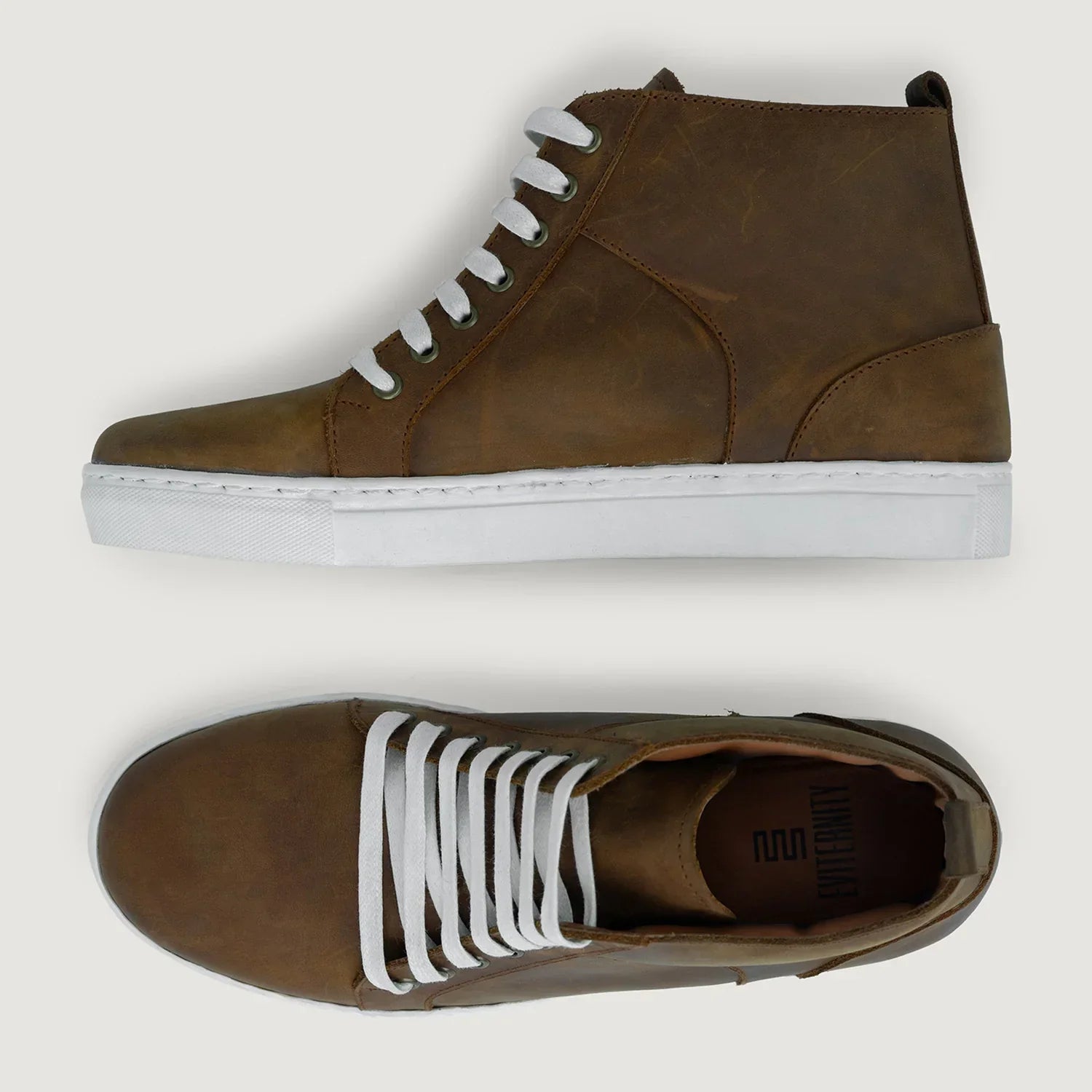 Marty High Top Burnt Copper Pullup Leather Sneakers