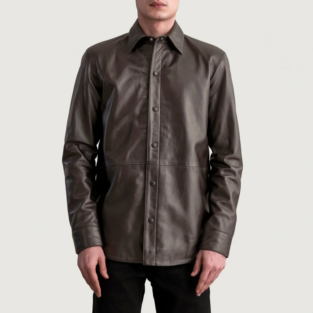Haven Brown Leather Shirt