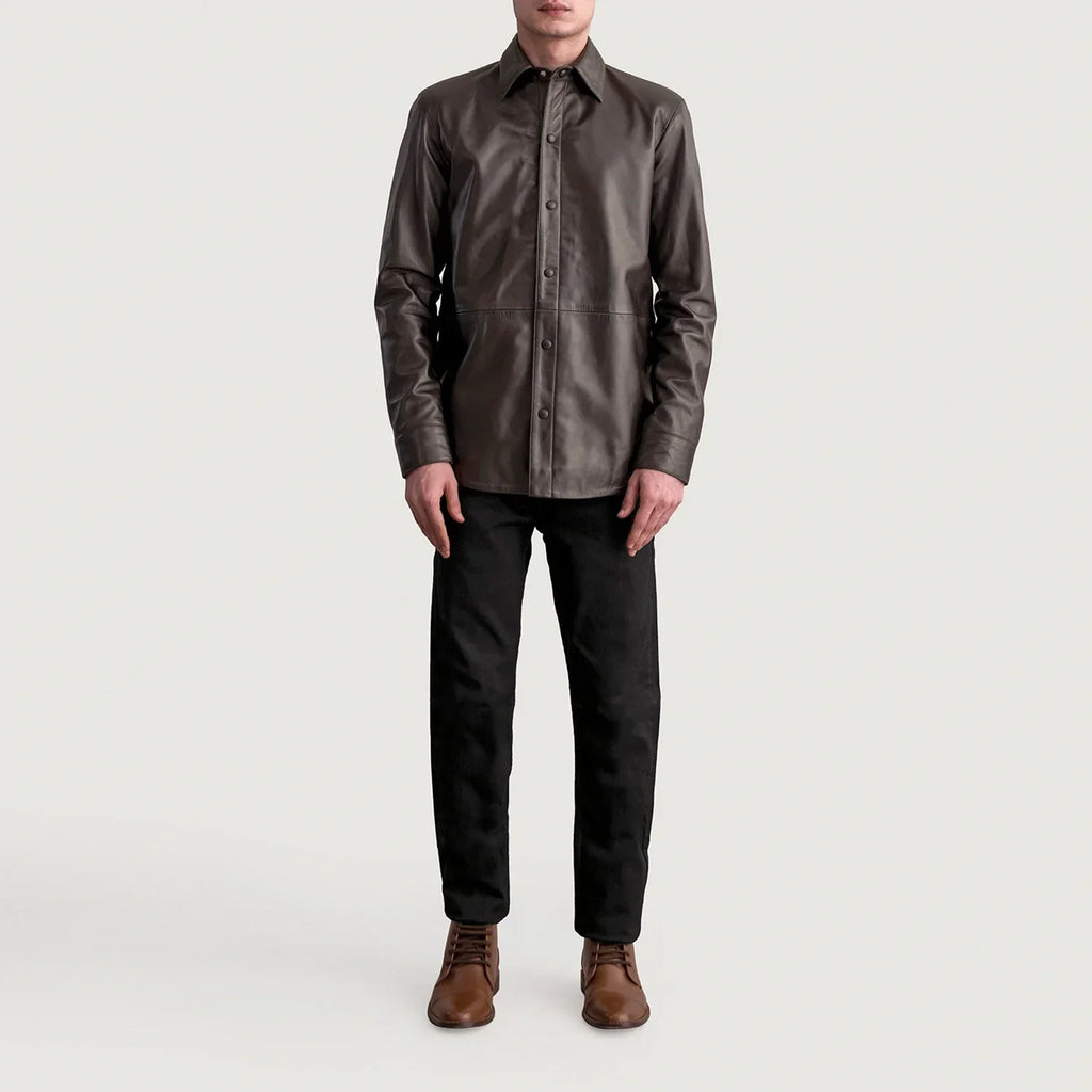 Haven Brown Leather Shirt