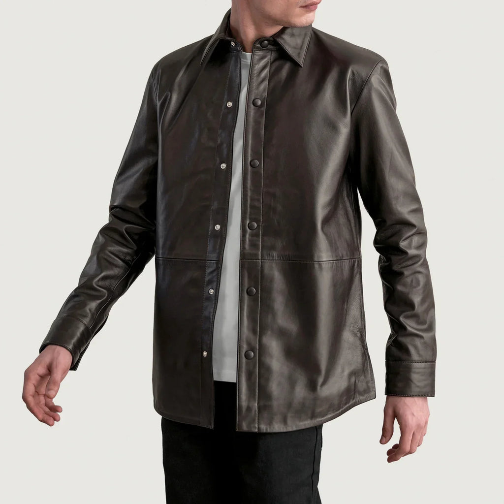 Haven Brown Leather Shirt