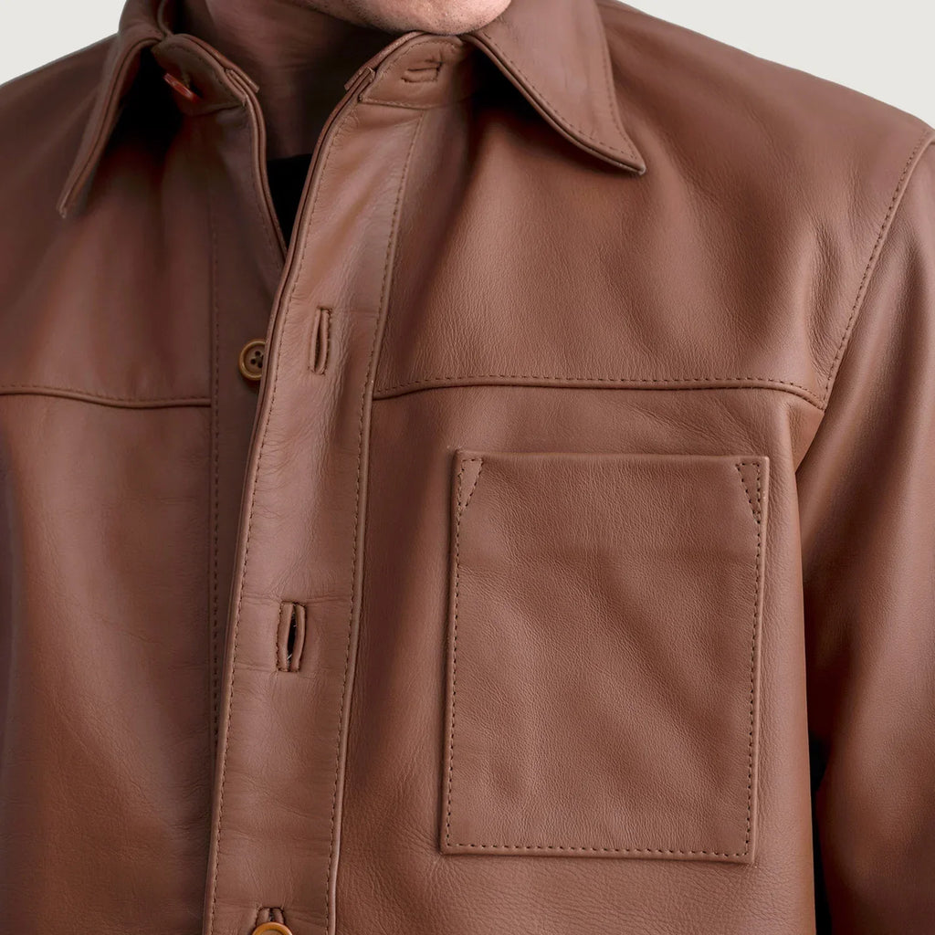 Scout Matte Brown Leather Shirt