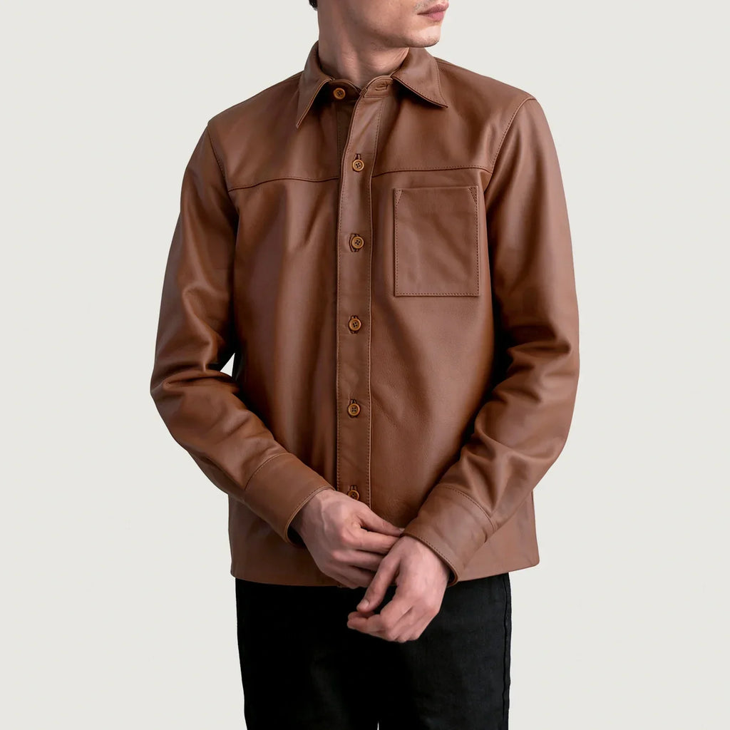 Scout Matte Brown Leather Shirt
