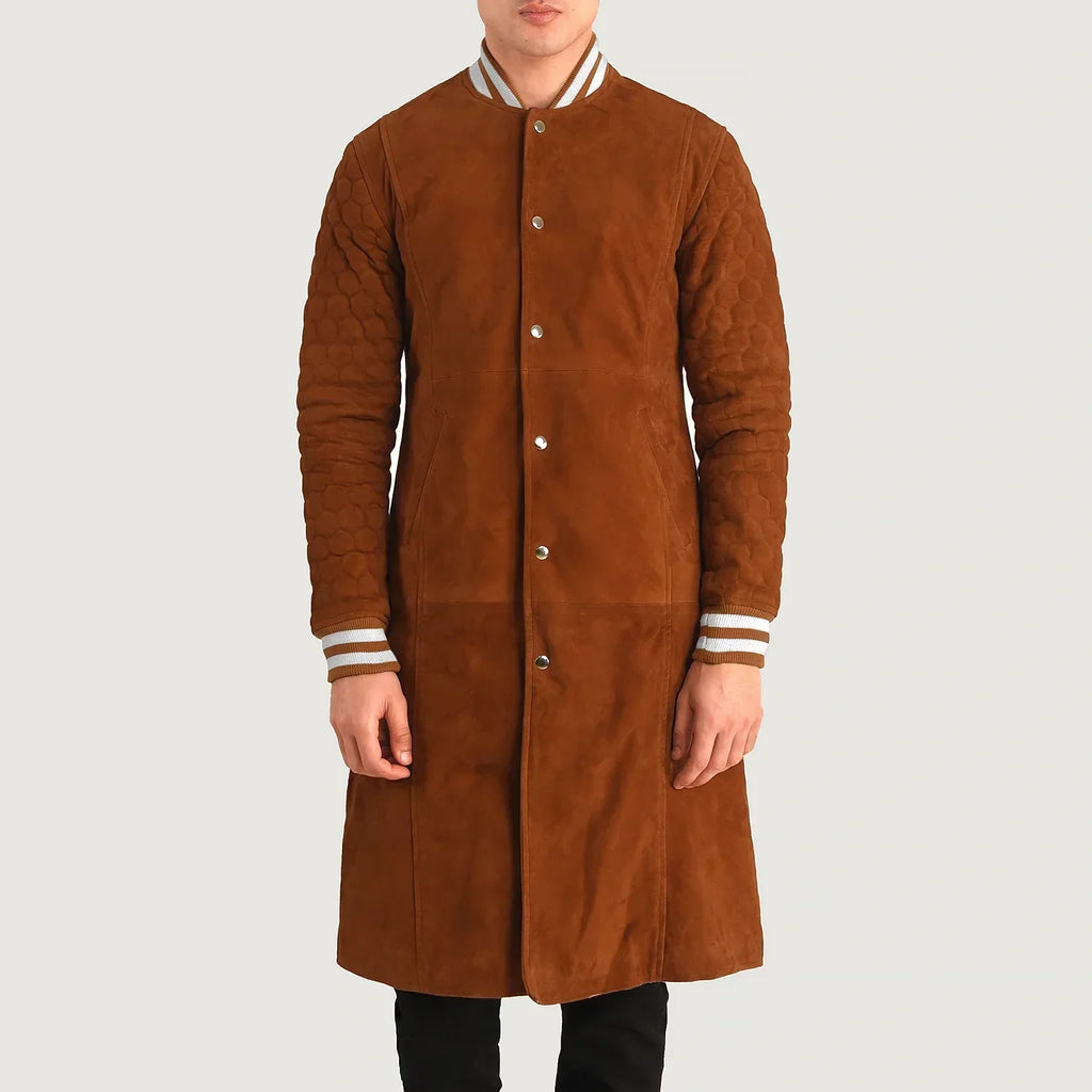 Wilde Brown Suede Varsity Coat