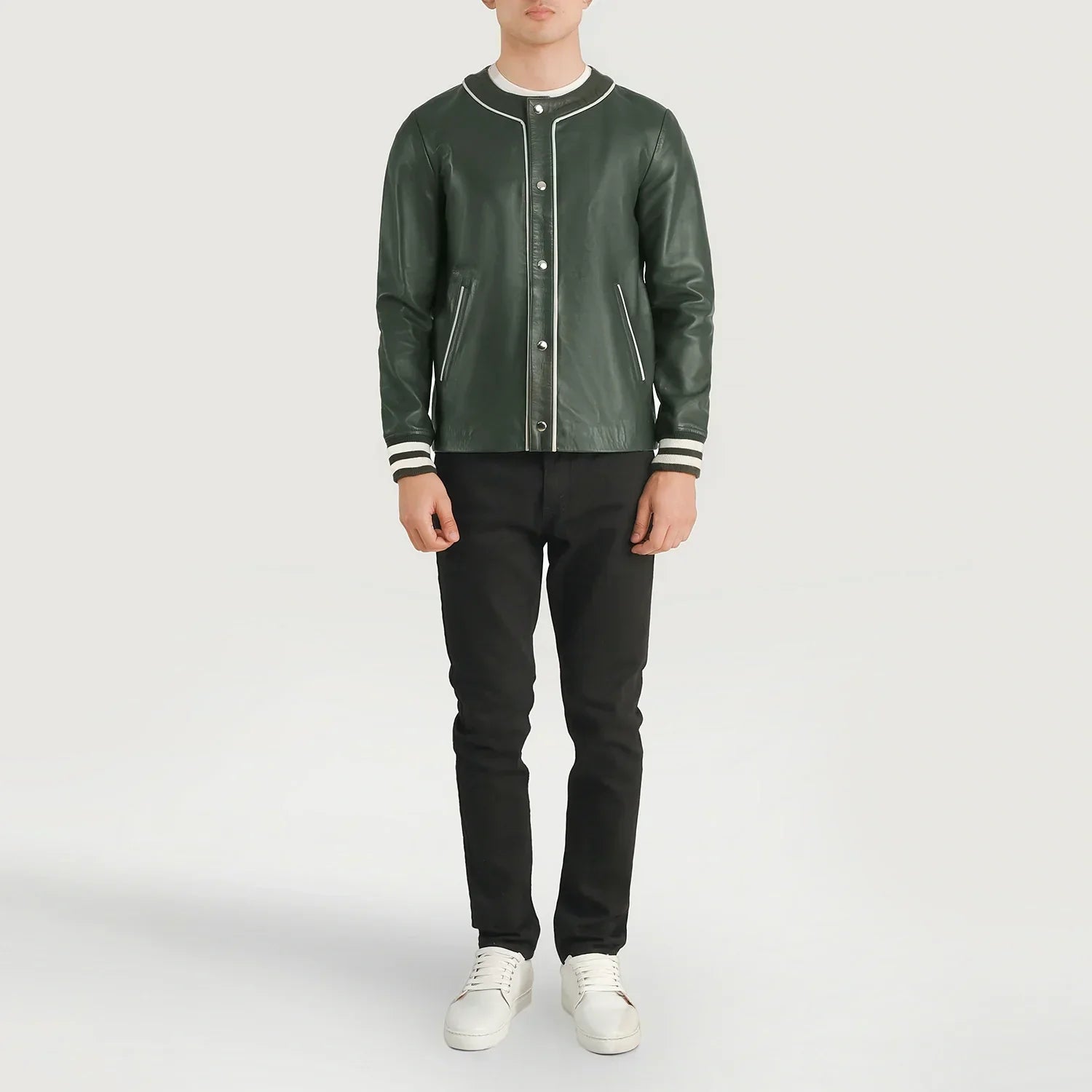 Willis Green Leather Varsity Jacket