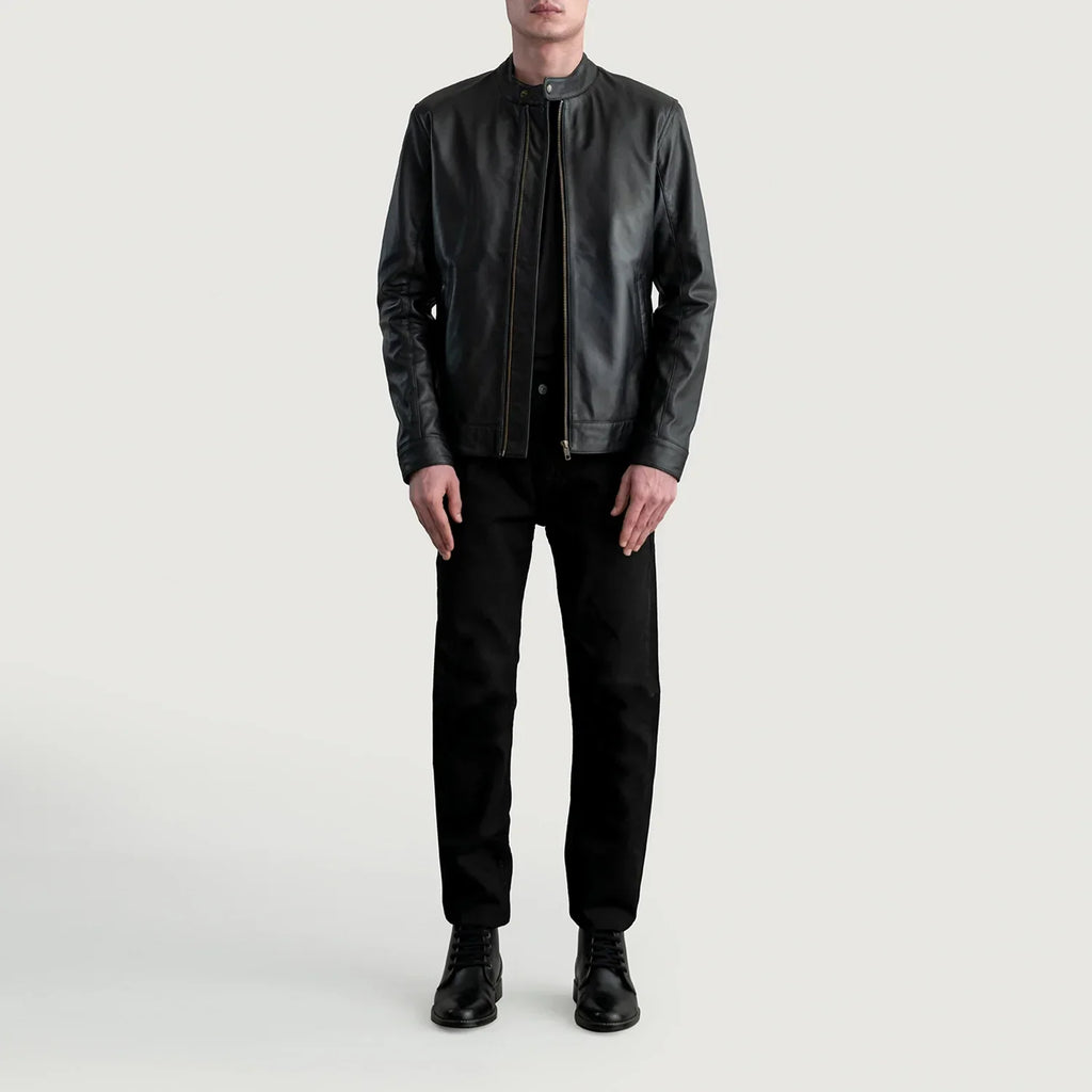 Zen Black Leather Biker Jacket