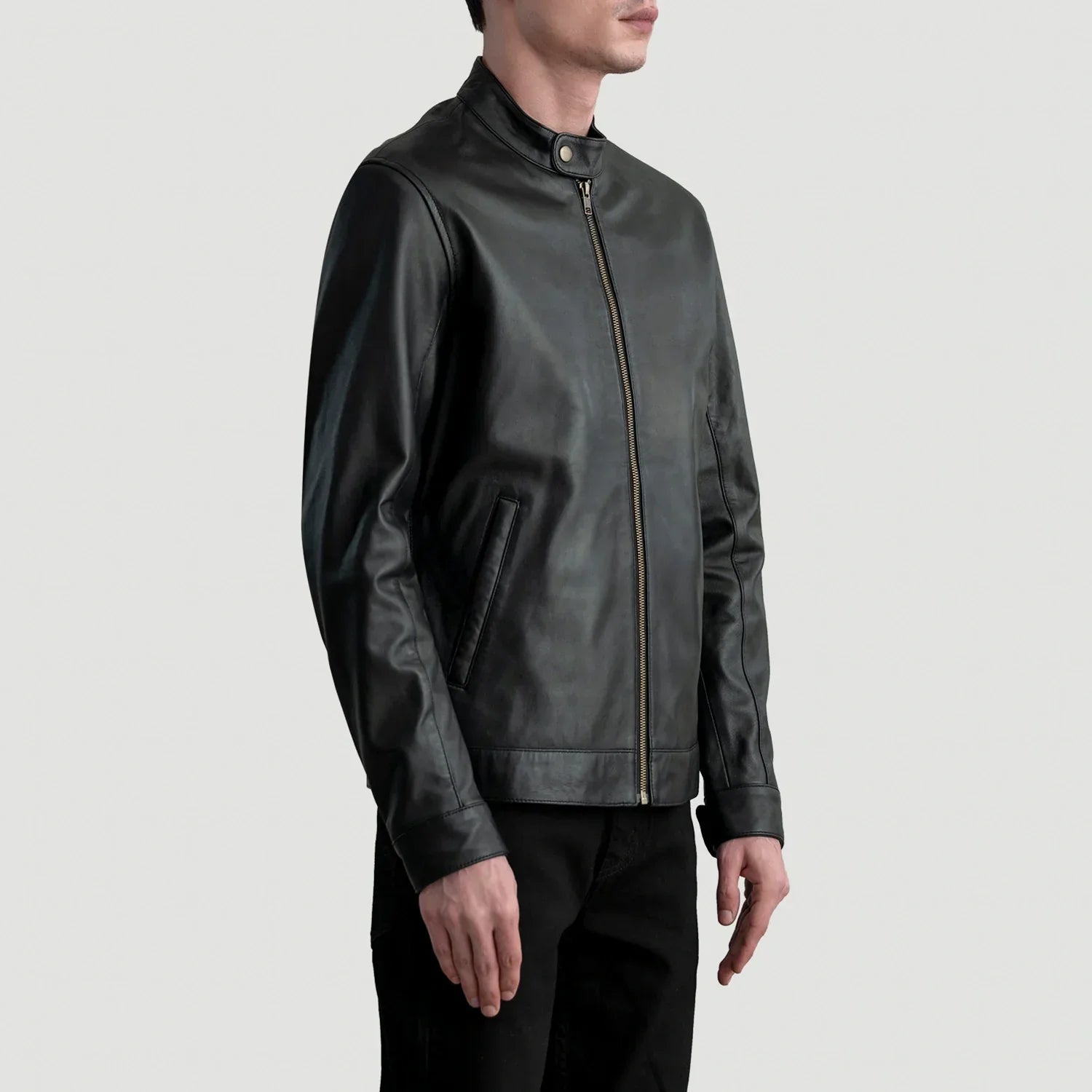 Zen Black Leather Biker Jacket