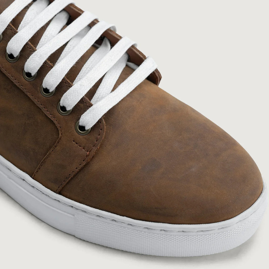Murphy Low Top Burnt Copper Pullup Leather Sneakers
