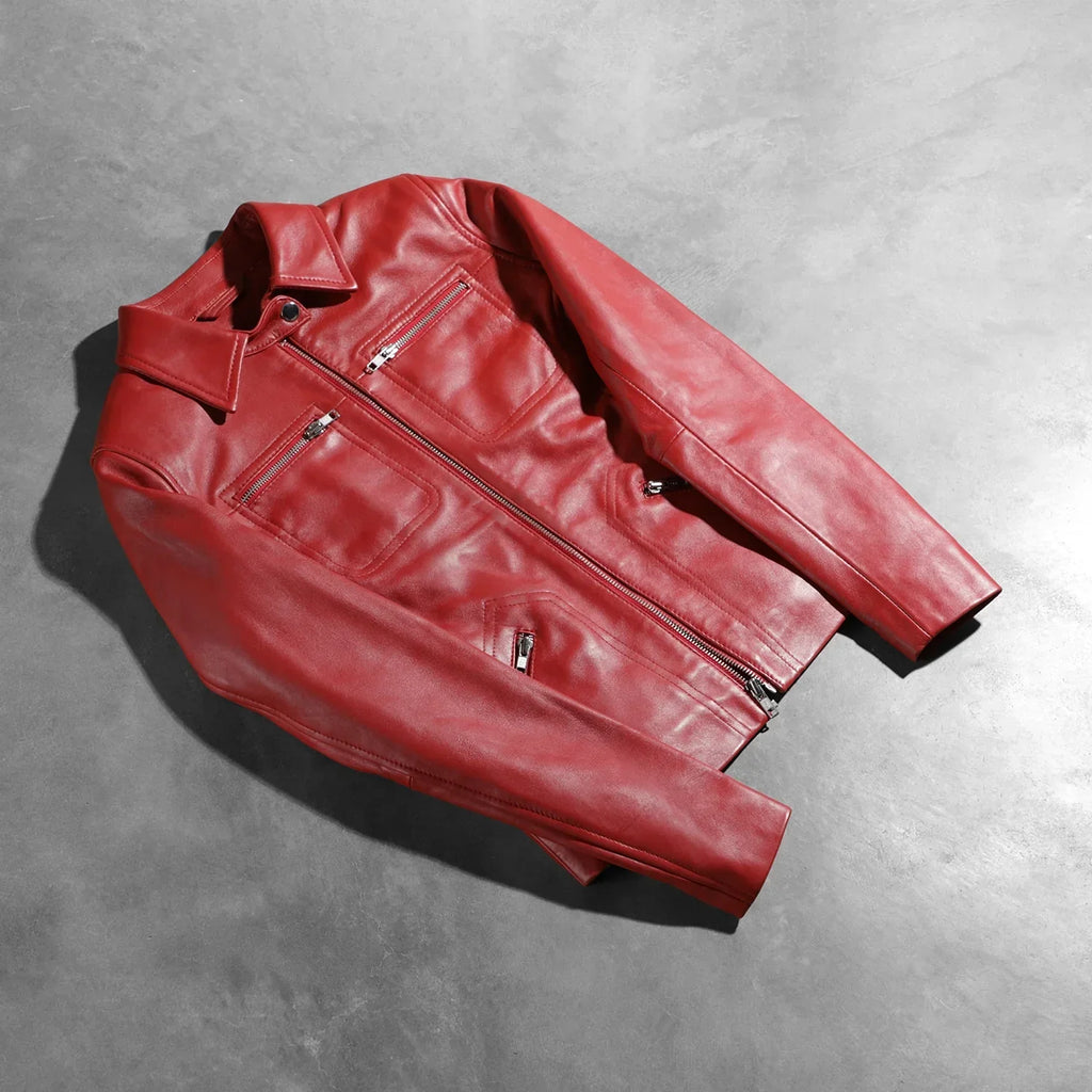 Tomachi Red Leather Jacket