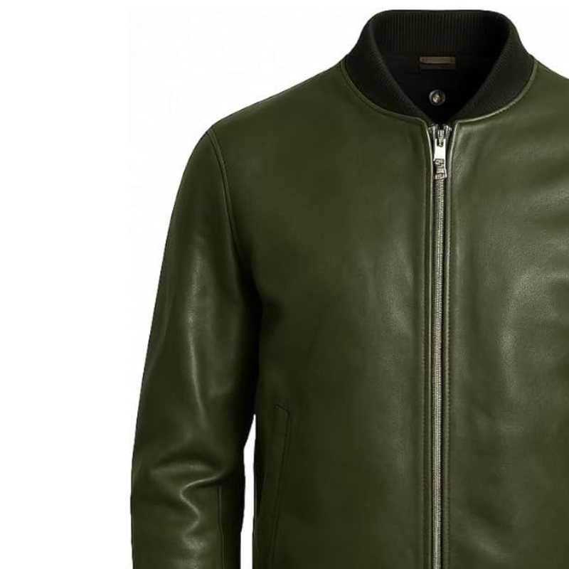 Men's Premium Lambskin Leather Bomber Jacket