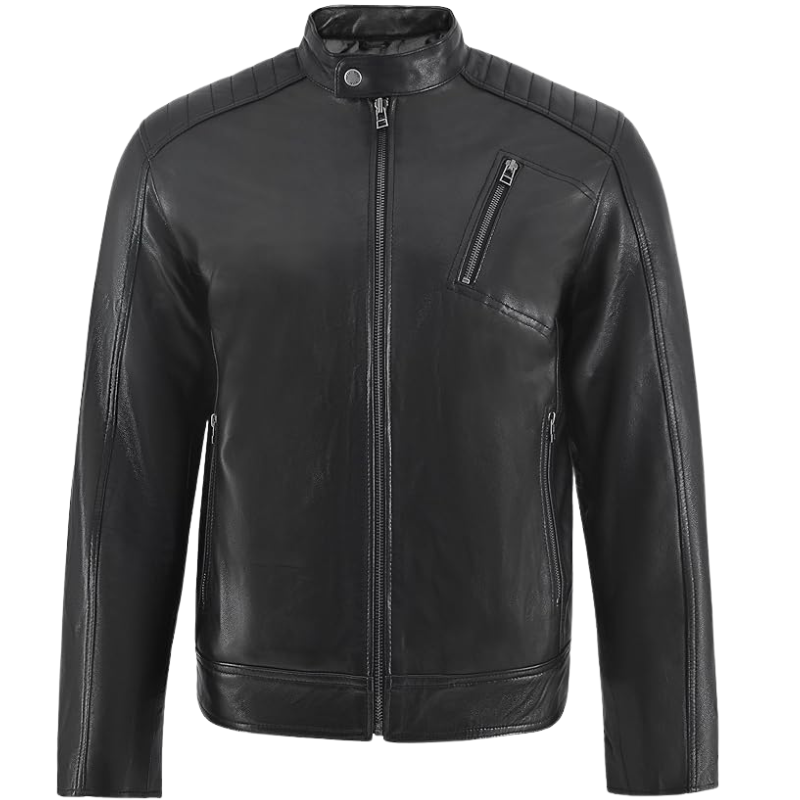 Men's Real Lambskin Leather Biker Jacket