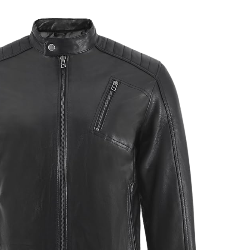 Men's Real Lambskin Leather Biker Jacket