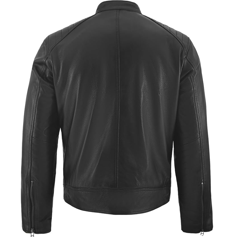 Men's Real Lambskin Leather Biker Jacket