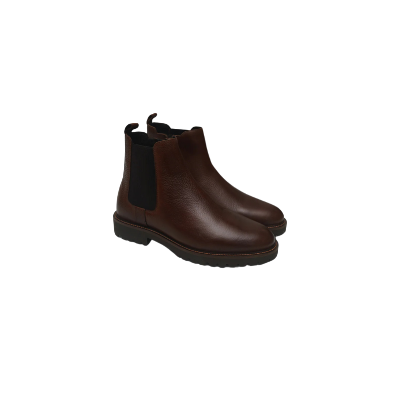 Men's Textured Leather Chelsea Boots