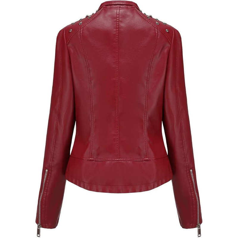 Women's Studded Faux Leather Biker Jacket