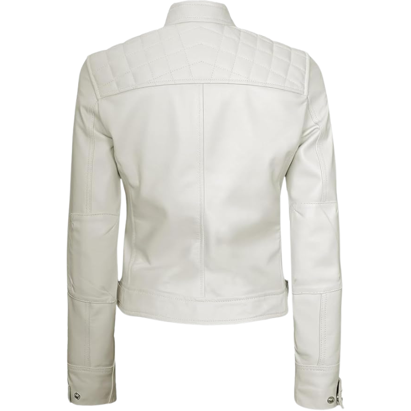 Women's Faux Leather Cafe Racer Jacket