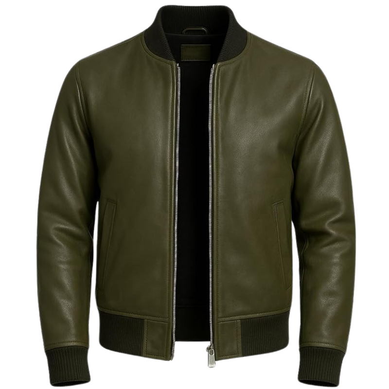 Men's Premium Lambskin Leather Bomber Jacket