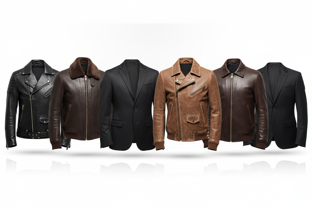 line of leather jackets